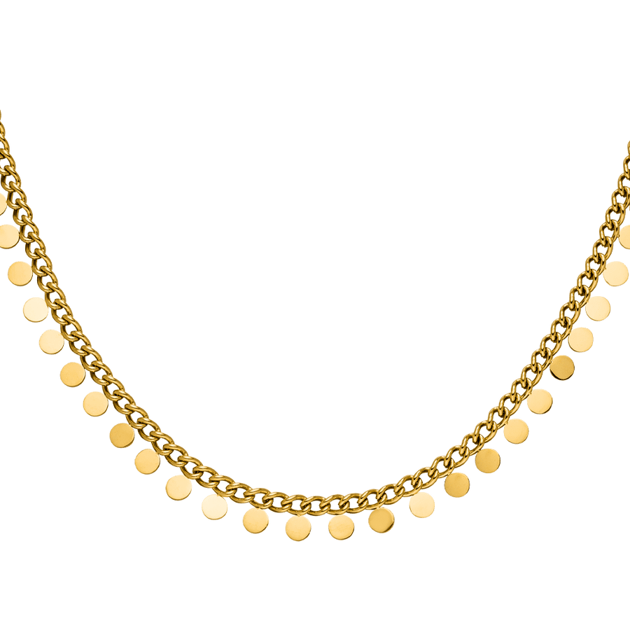 Choker Halskette mit Plättchen gold Edelstahl 18K vergoldet
