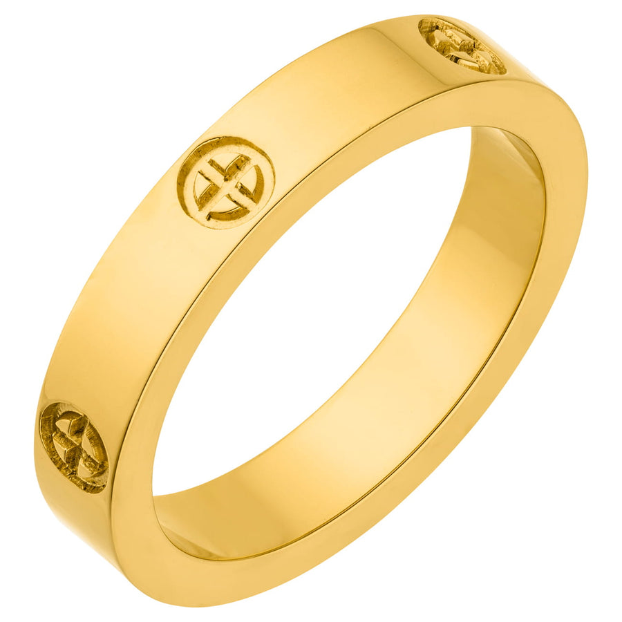 Ring mit Schrauben 18K vergoldet Frauen Kreuze wasserfest