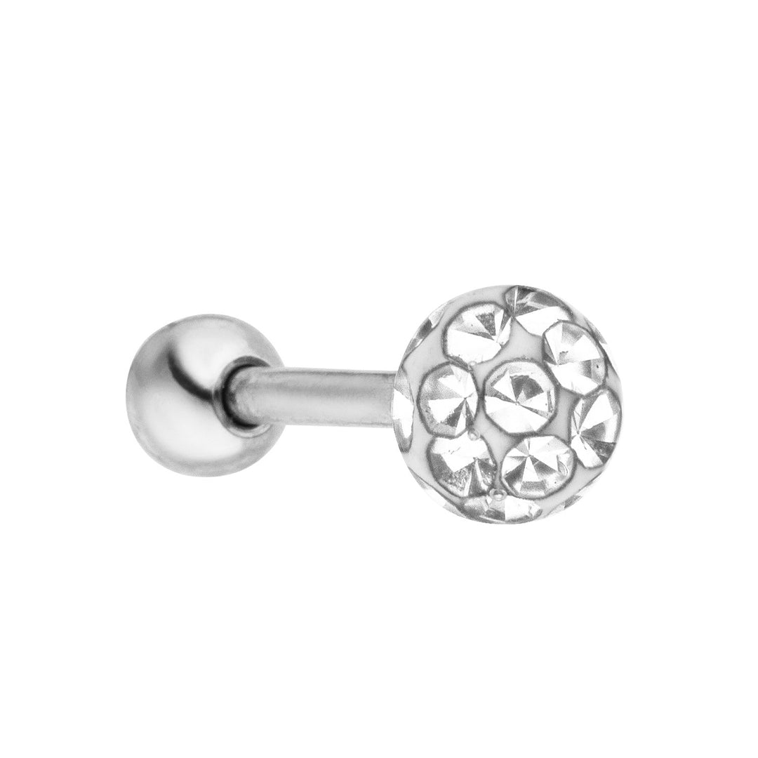 Zirkonia Ball Piercing Silber 4mm Edelstahl Chirurgenstahl