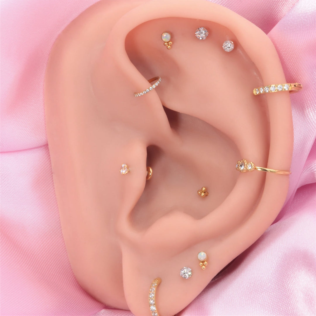 Zirkonia Piercings Gold Chirurgenstahl 316L Edelstahl vergoldet