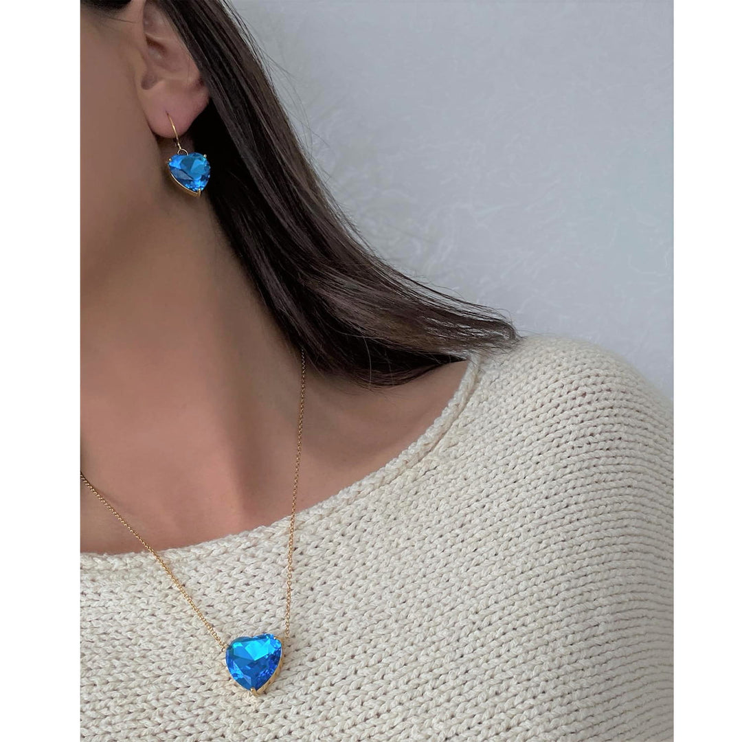 Crystal Heart Halskette | 18K vergoldet