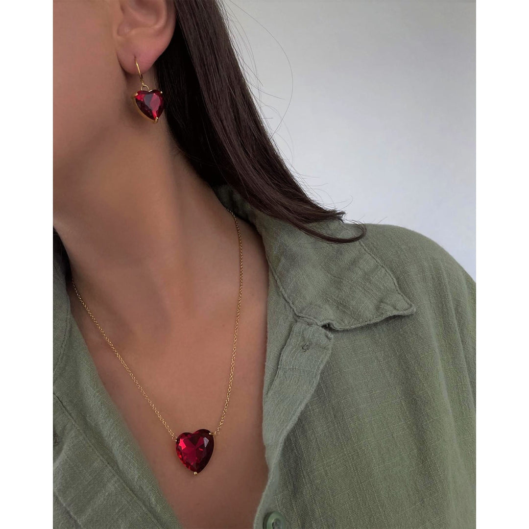 Crystal Heart Halskette | 18K vergoldet