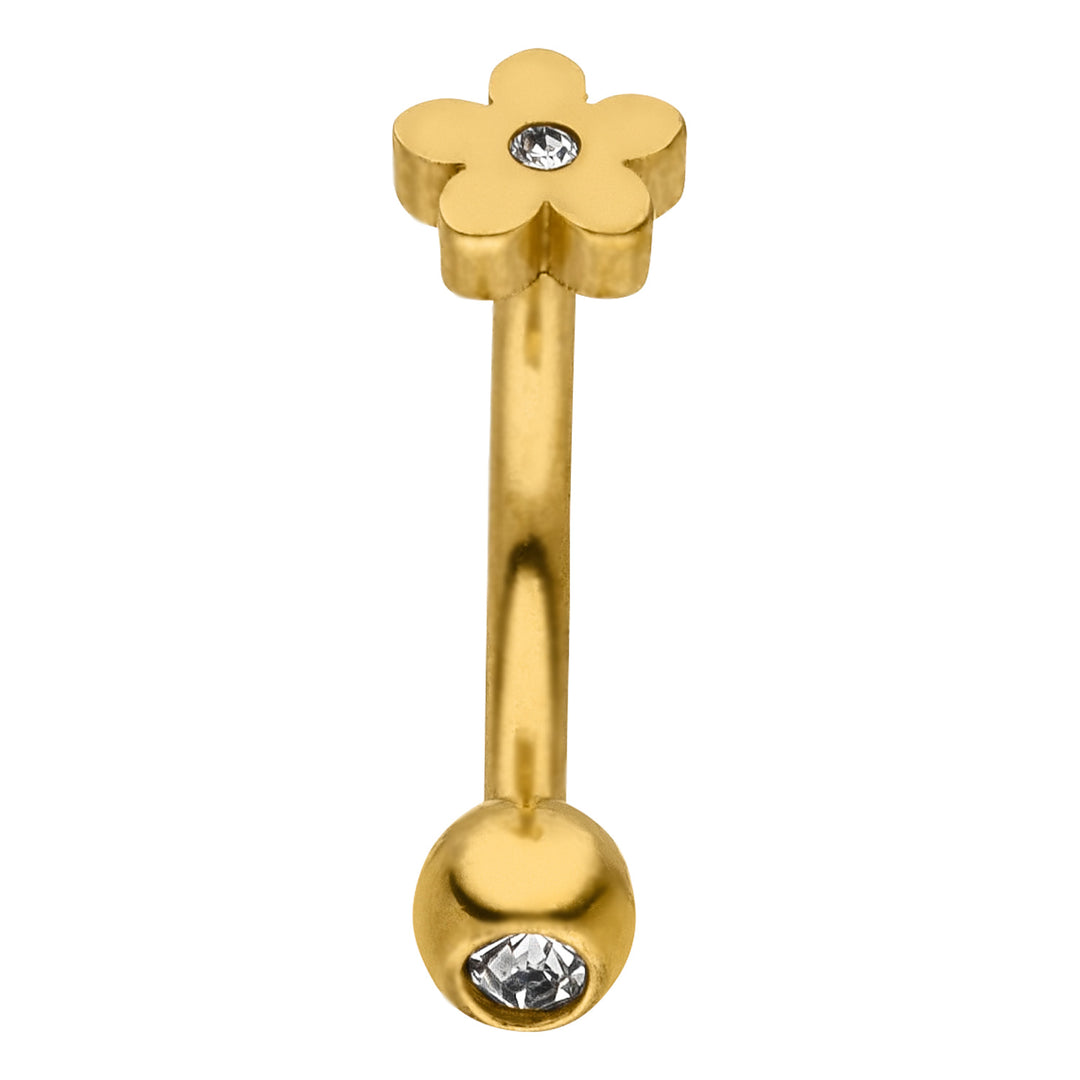 Blumen Rook Piercing wasserfest 18K vergoldet Chirurgenstahl
