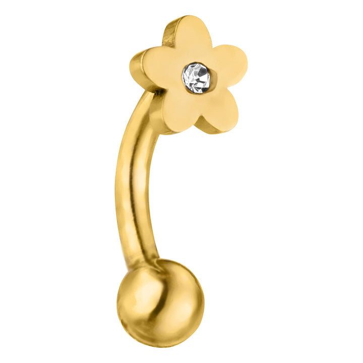 Blumen Piercing Rook Gold 18K vergoldet Chirurgenstahl 6mm