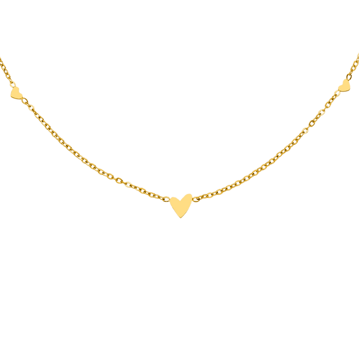 Kette mit Herzchen wasserfest 18K vergoldet Herzkette