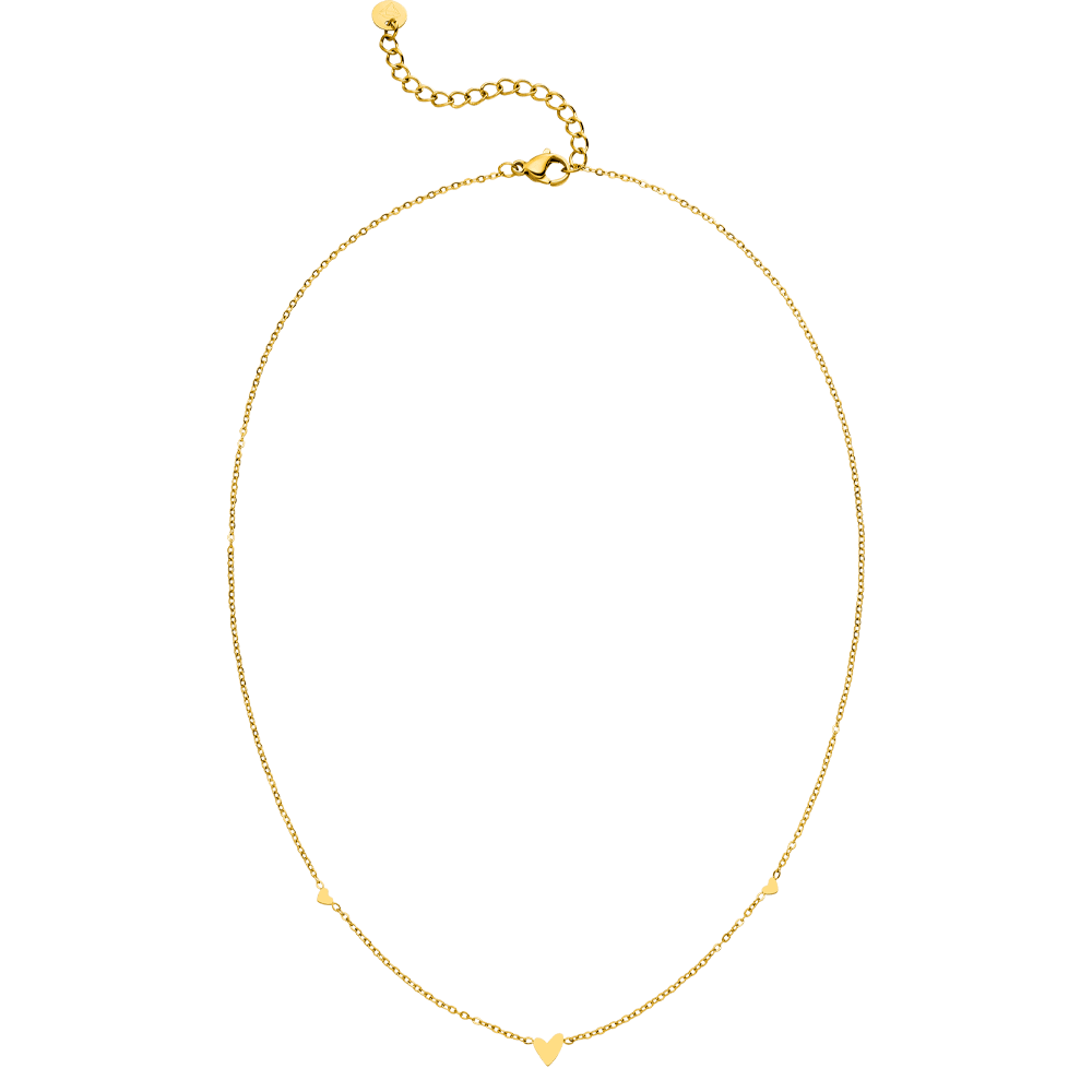 Herzkette wasserfest 18K vergoldet Herzchen Damenkette