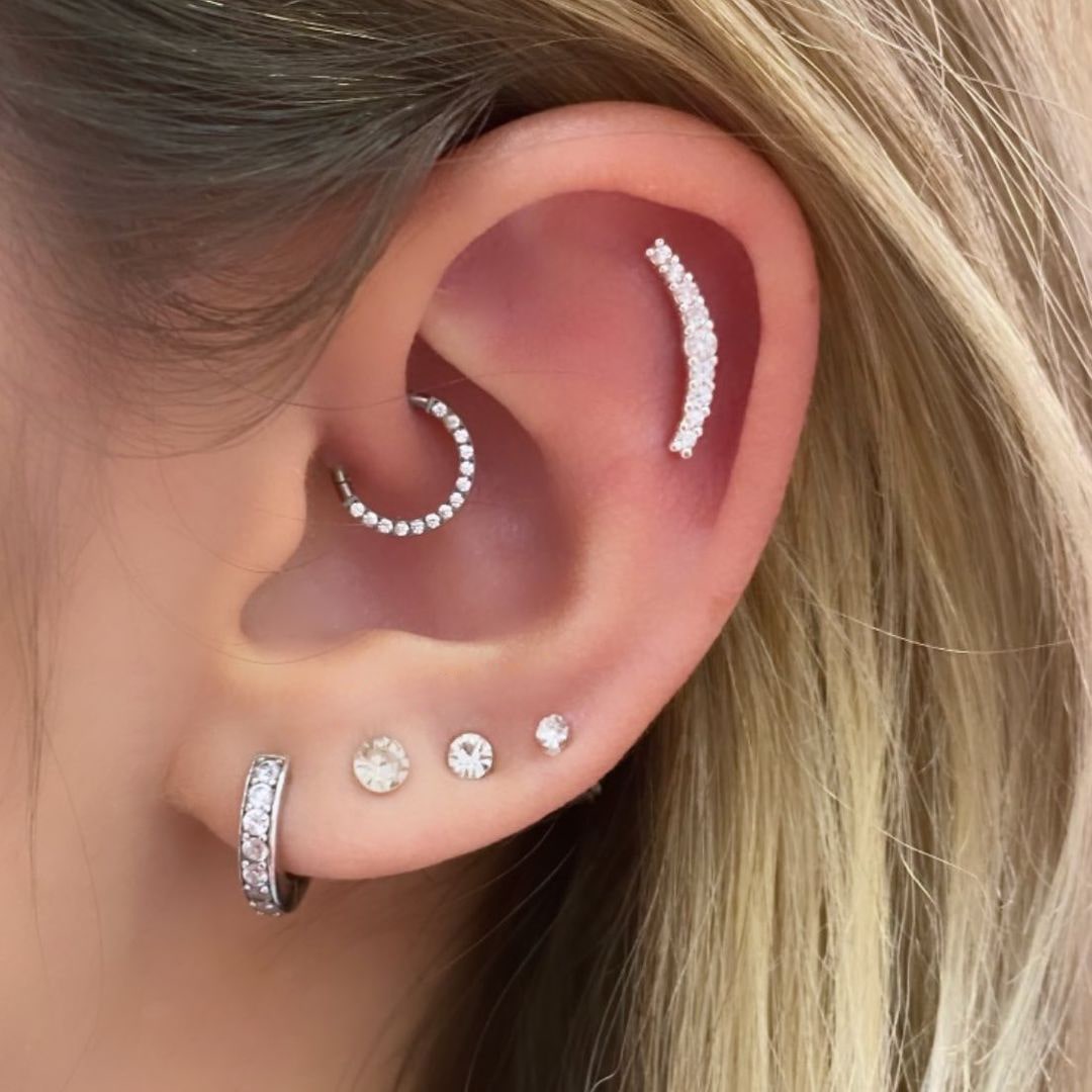 Ohrpiercing Segmentring Clicker Glitzer Steinchen Zirkonia