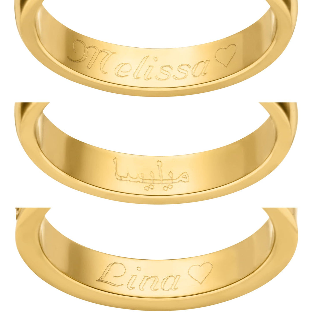Personalisierter Ring mit Innen Gravur gold 18K vergoldet