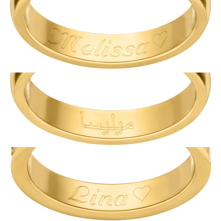 Personalisierter Ring mit Innen Gravur gold 18K vergoldet