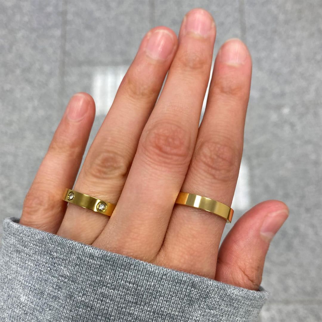 Dezente Ringe für Frauen 18K vergoldet wasserfest