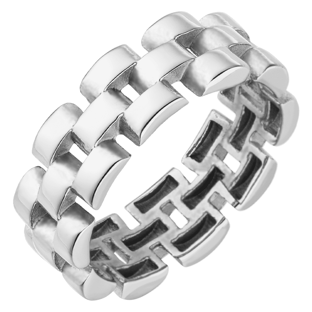 Chain Link Ring Silber Damen wasserfest Gliederring