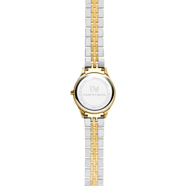 Armbanduhr für Damen Gold Silber 24K vergoldet Edelstahl