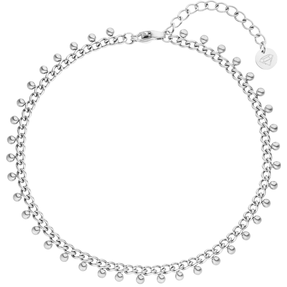 Wasserfeste Kügelchen Fußkette mit Kugel Anhängern in Silber