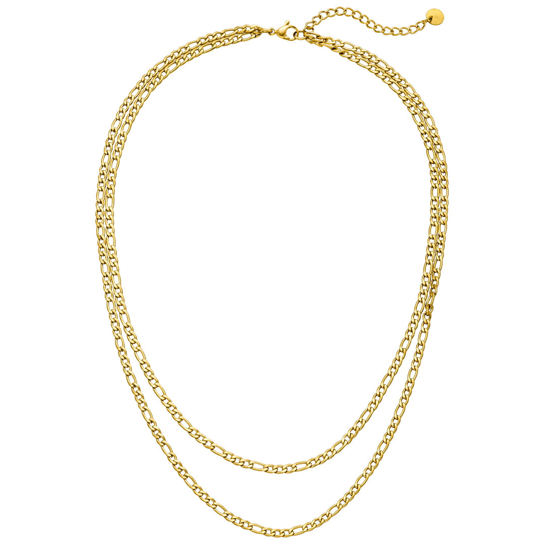 Double Figaro Halskette aus Edelstahl 14K vergoldet