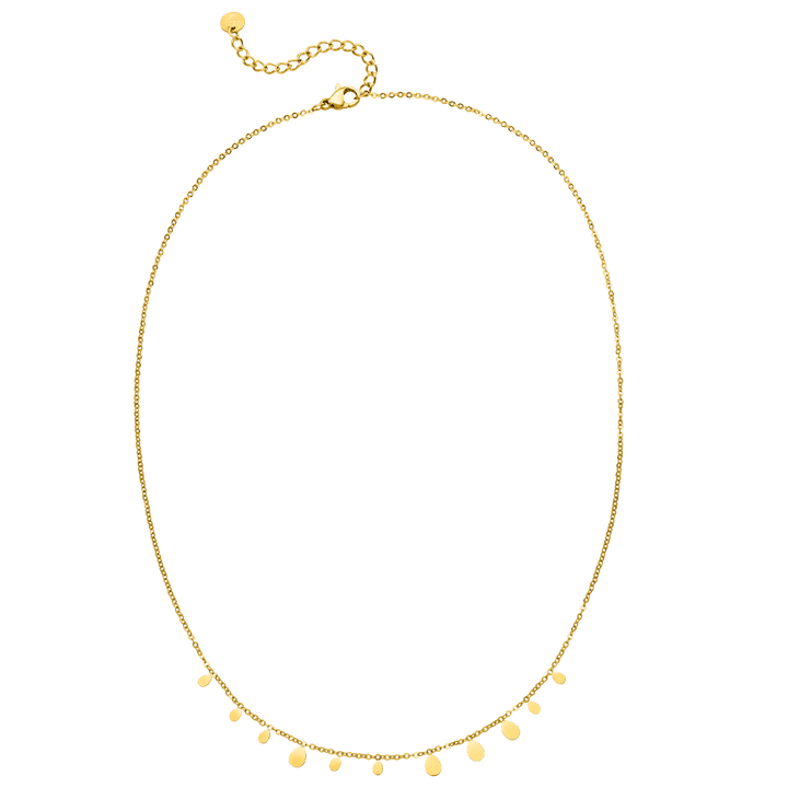 Halskette mit Tröpfchen Anhänger gold wasserfest 18K vergoldet