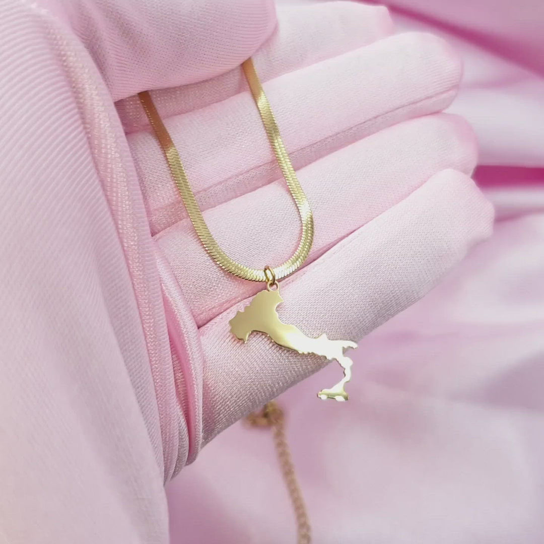 Italien Kette Sleek Landumriss Kette gefüllt gold Italienkette