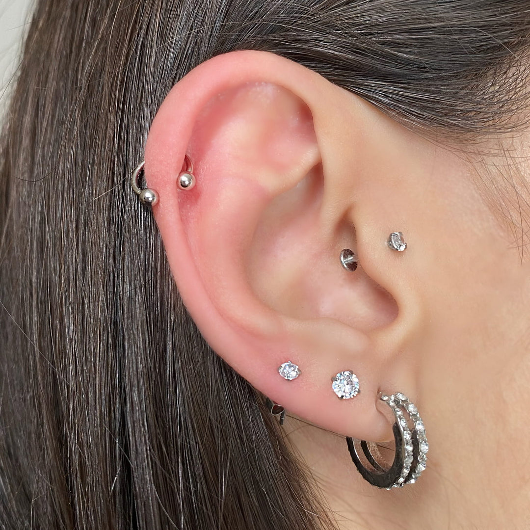 Ohrpiercings Schmuck Silber Chirurgenstahl wasserfest