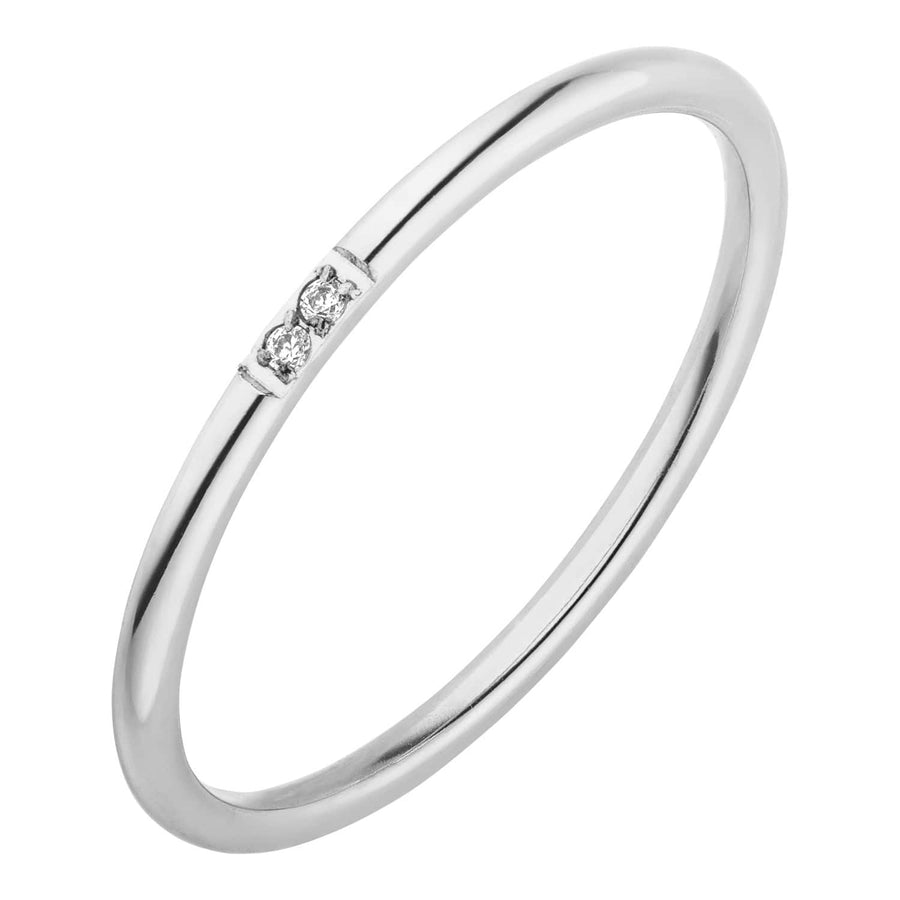 Schlichter Ring Silber Zirkonia wasserfest dezent