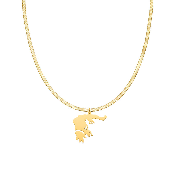 Griechische Sleek Kette gold Landumriss Halskette Griechenland