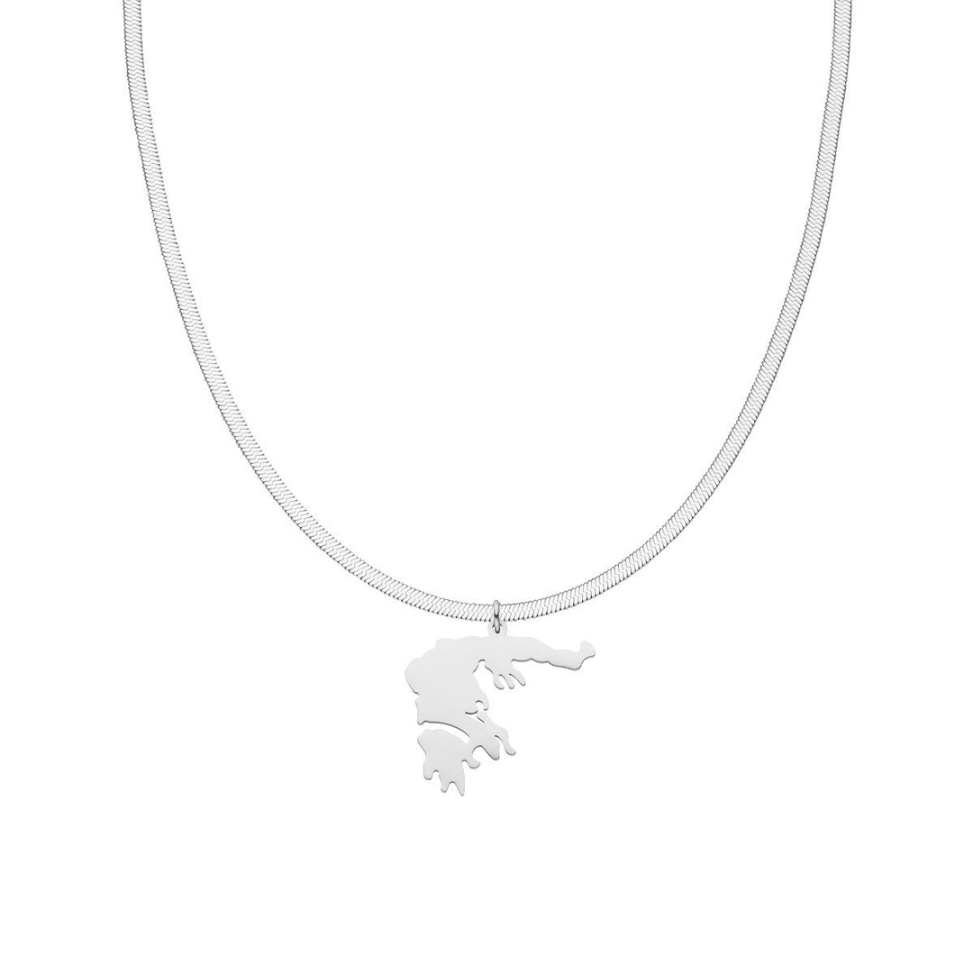 Griechenland Halskette silber sleek Kette Griechische Länderkette
