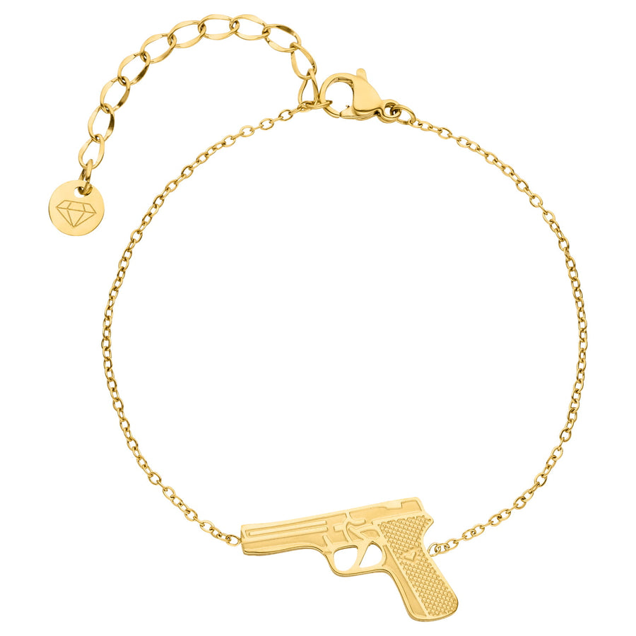 Pistolen Armband gold 18K vergoldet wasserfest