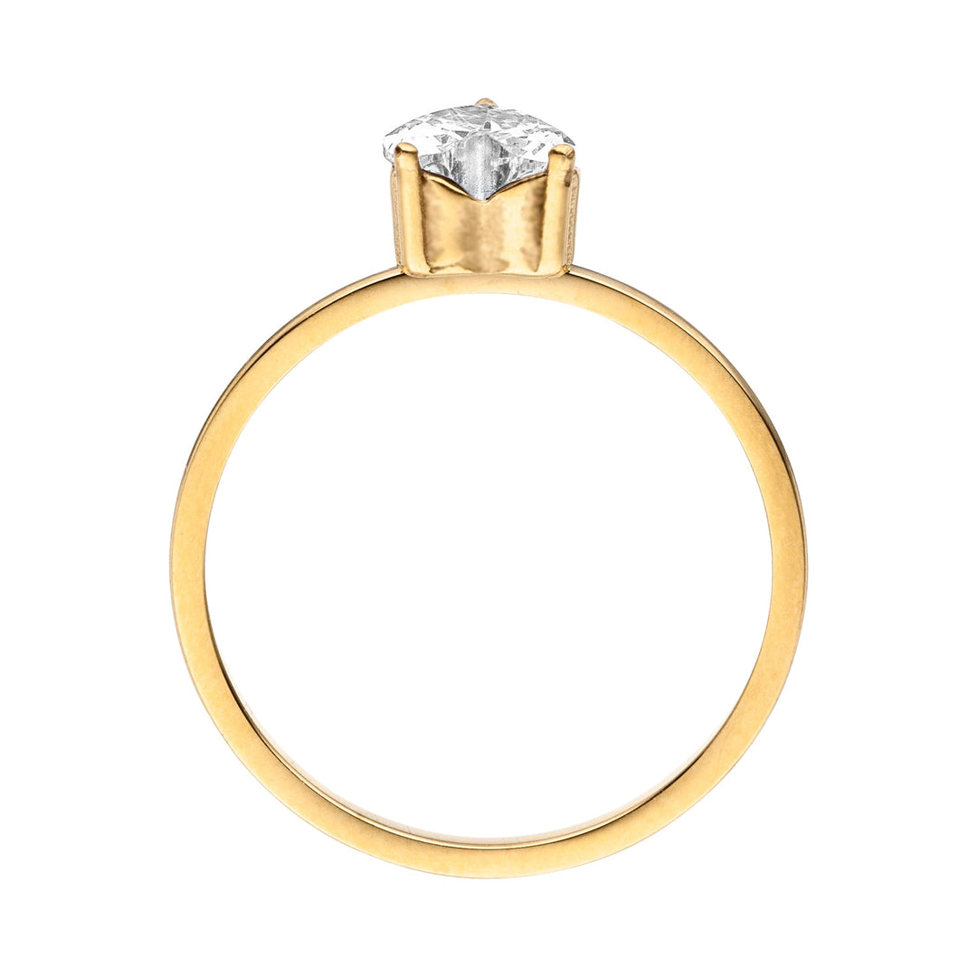 Wasserfester Ring mit Herz gold 18K vergoldet wasserfest