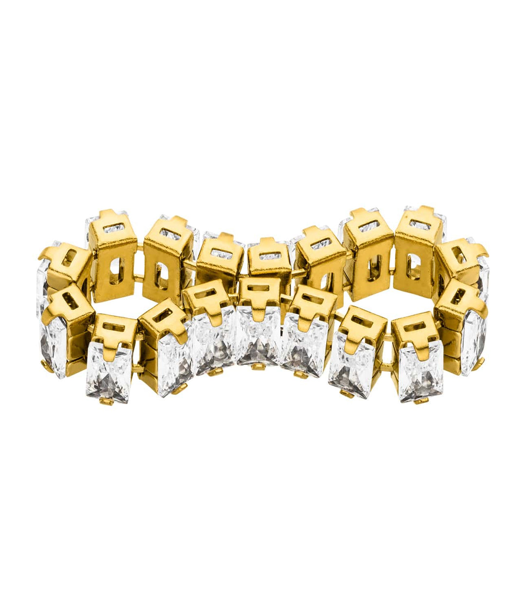 Flexibler Ring 18K vergoldet Beweglicher Zirkonia Ring