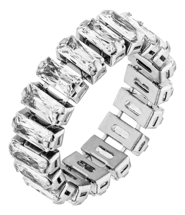 Wasserfester Ring mit Glitzer Steinchen Silber Flexibler Ring