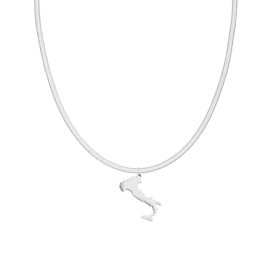 Italienische Kette Snake Skin silber Landumriss ausgefüllt