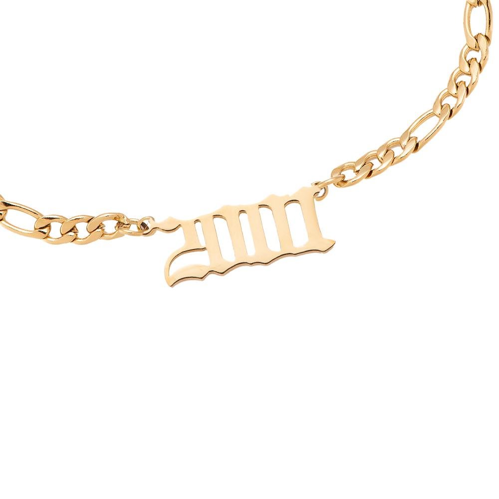 Jahreszahl Armband gold 2001 wasserfest Chirurgenstahl