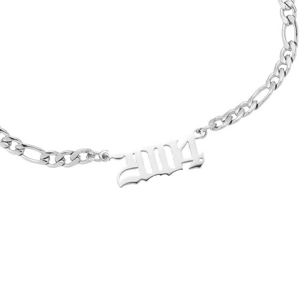 Jahreszahl Gothic Armband | 14K vergoldet