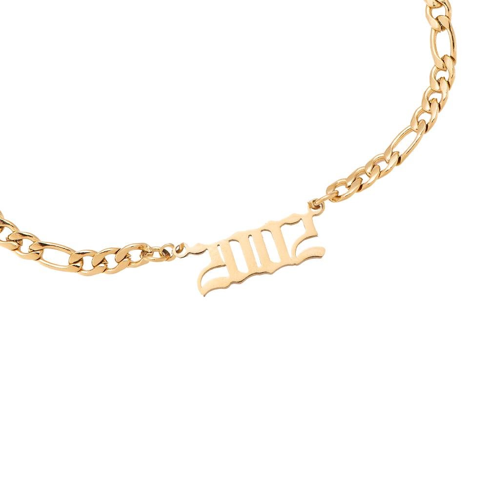 Jahreszahl Armband gold 2012 Chirurgenstahl wasserfest 14K vergoldet