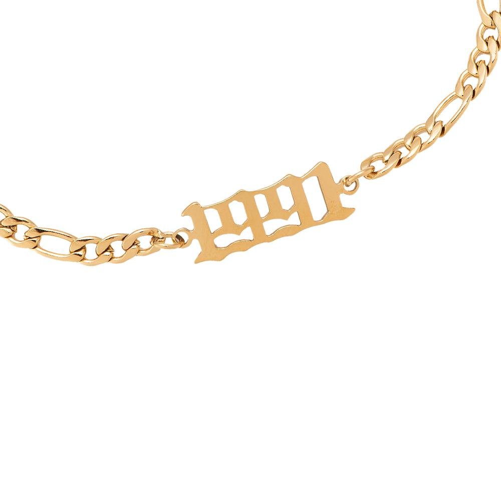 Jahreszahl Armband gold 1991 wasserfest 14K vergoldet Geburtsjahr
