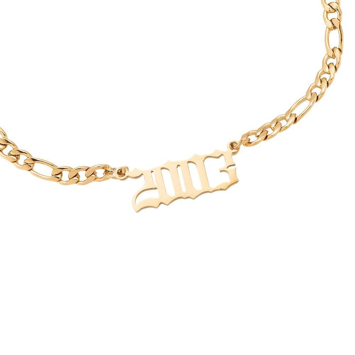 Armband mit Jahreszahl gold 2013 Chirurgenstahl wasserfest