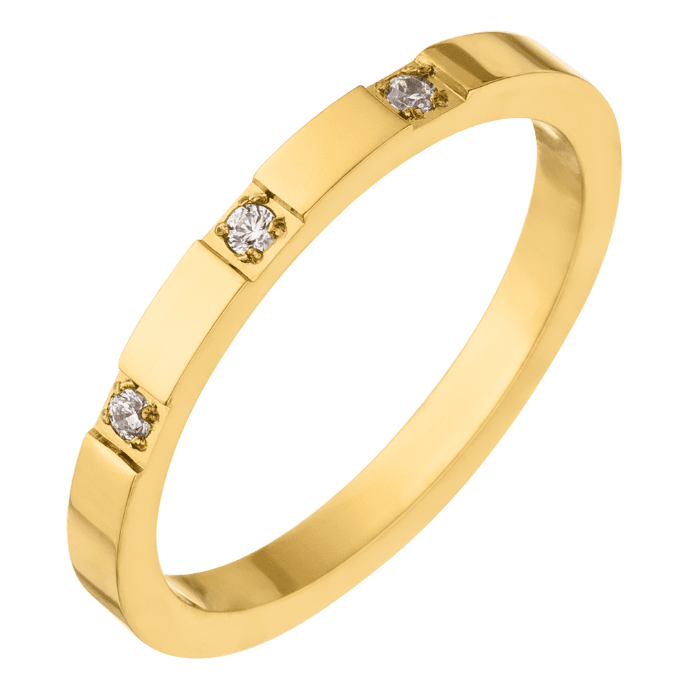 Zirkonia Ring 18K vergoldet wasserfest dünn elegant