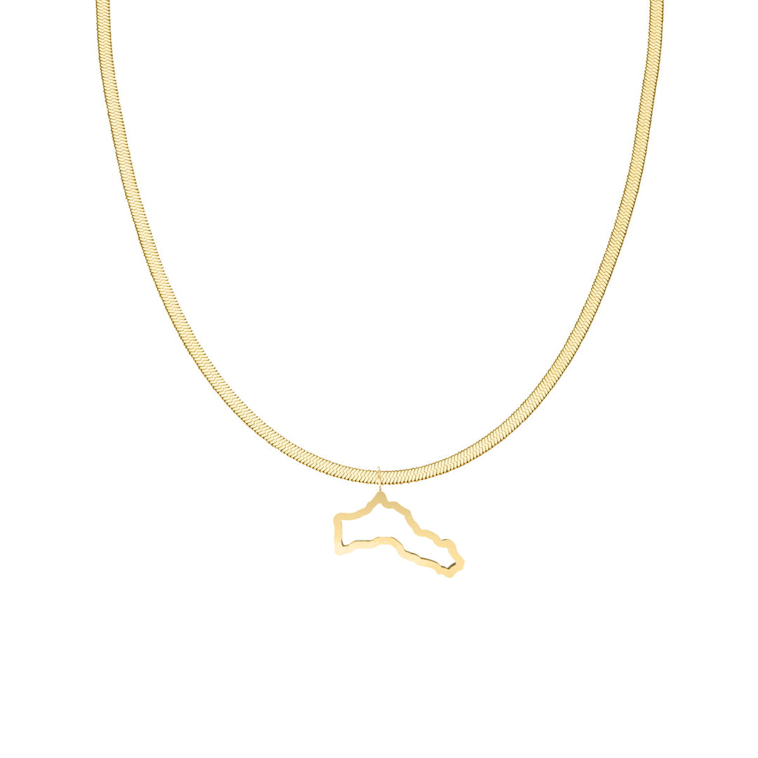 Kurdische Kette Snake Skin Kurdistan Landanhänger gold