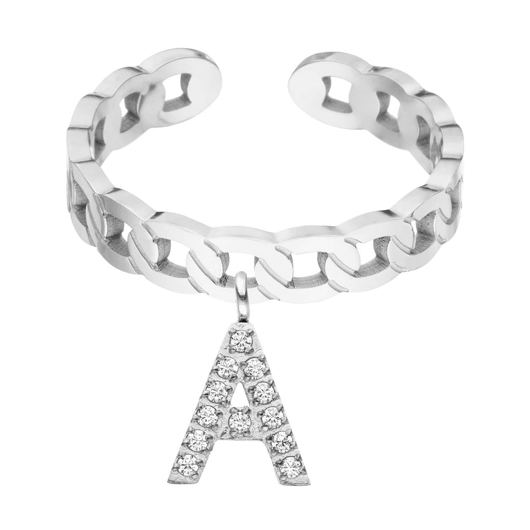 Buchstaben Ring 18K vergoldet personalisiert