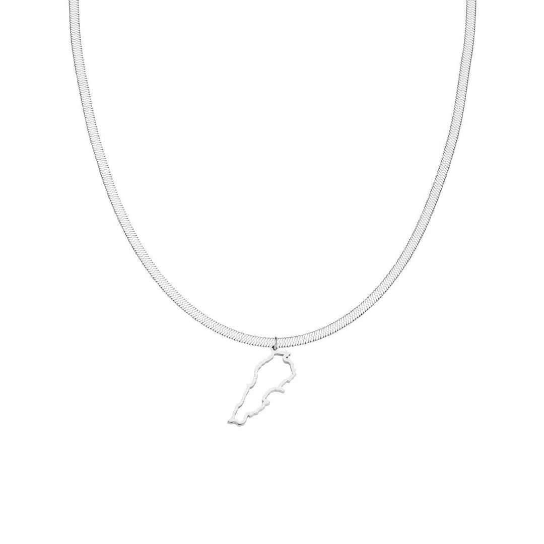 Libanon Sleek Kette silber Landumriss Halskette