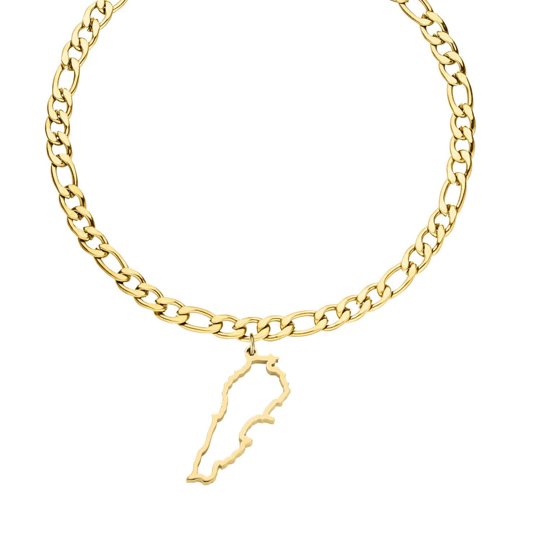Libanon Armband Libanesischer Landumriss 18K vergoldet