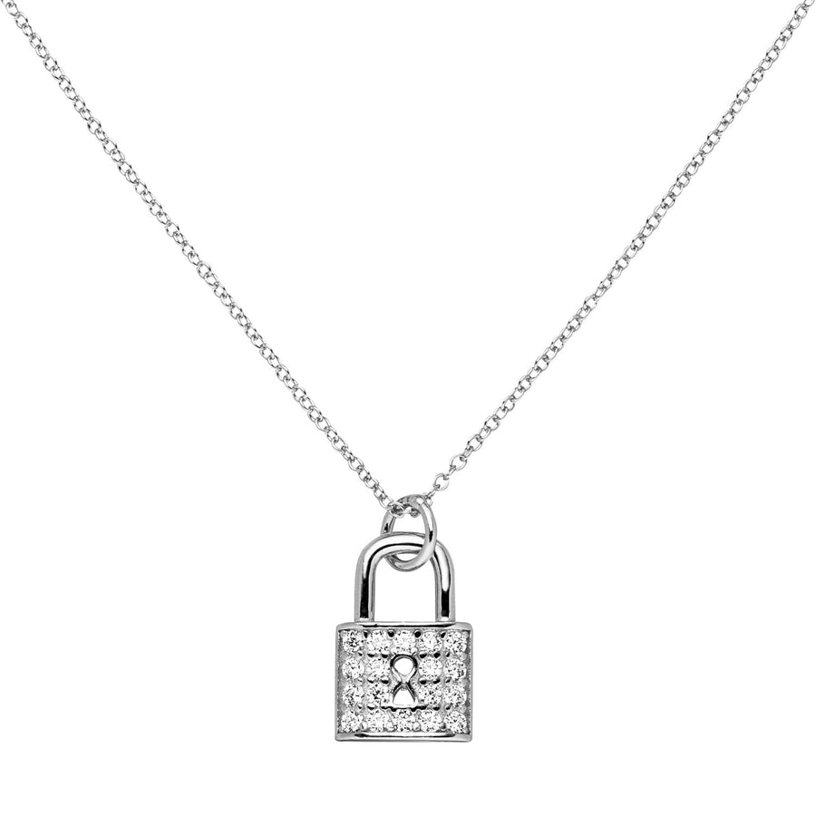 Schloss Anhänger Kette silber 925 Sterlingsilber Iced Out