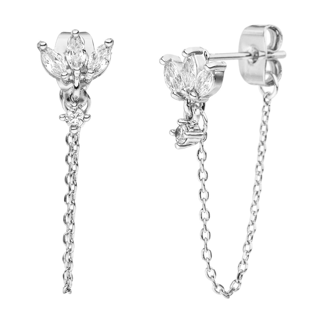 Lotus Ohrstecker Silber Zirkonia