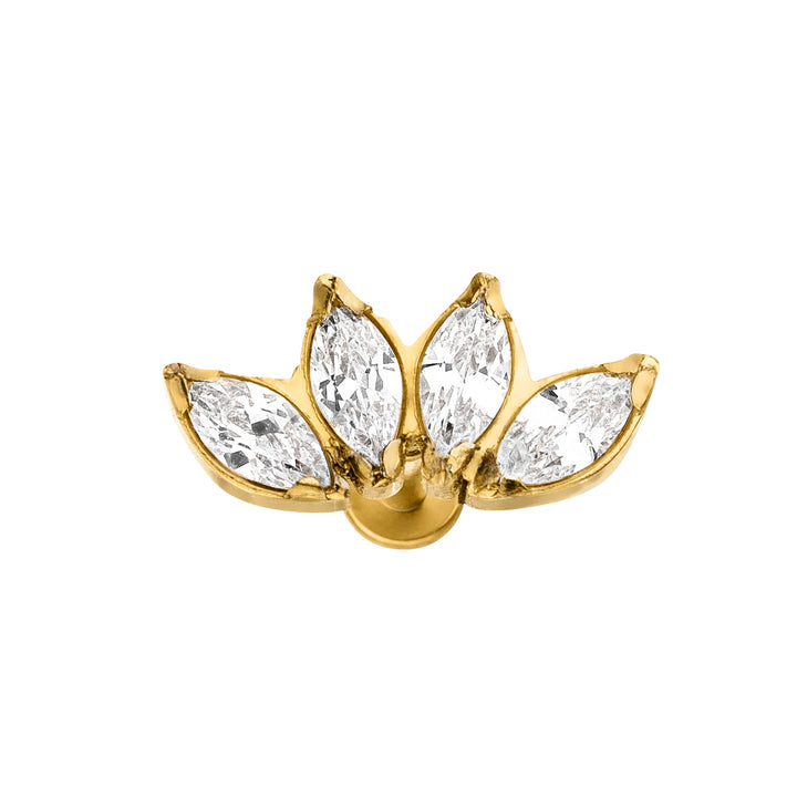 Lotus Titan Piercing Gold 18K vergoldet mit Zirkonia