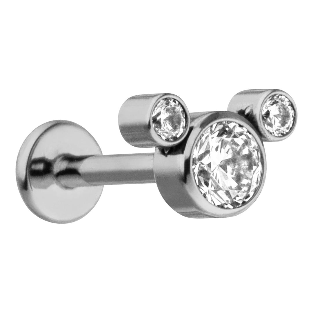 Labret Piercing silber Titan Zirkonia wasserfest