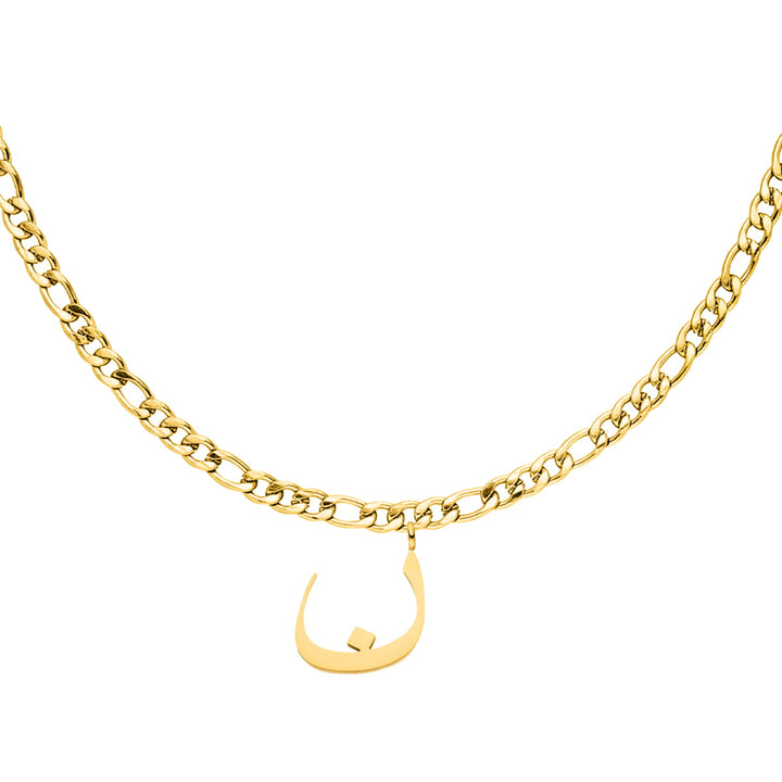 Arabische Buchstaben Halskette 18K vergoldet wasserfest