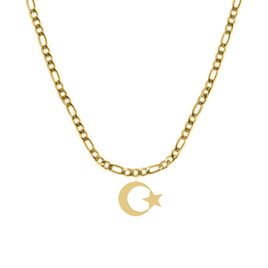 Türkei Mond Kette gold Türkische Länderkette 14K vergoldet