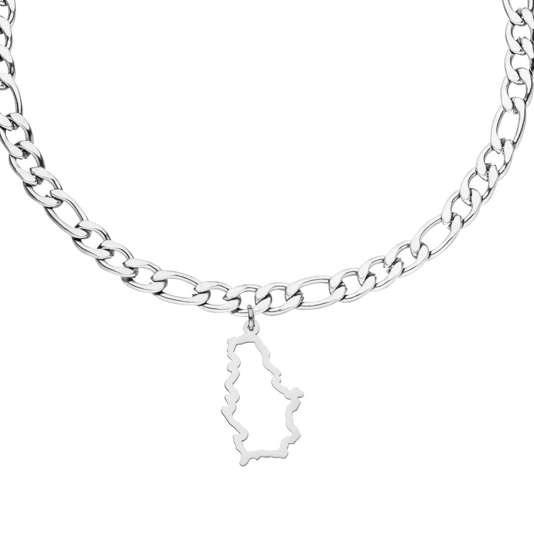Serbien Armband Silber wasserfest Landumriss Anhänger