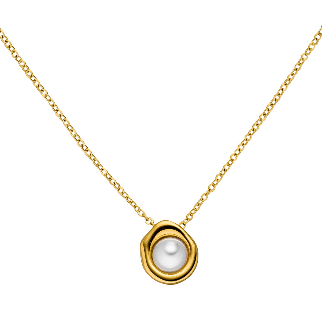 Kette mit Perlen Anhänger gold 18K vergoldet