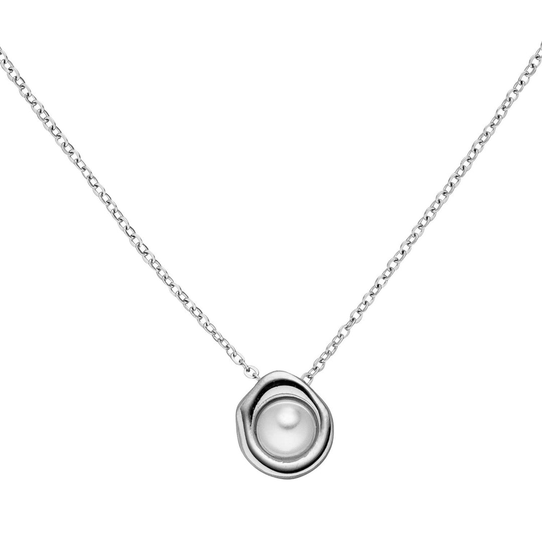 Halskette mit einzelner Perle Silber Edelstahl wasserfest