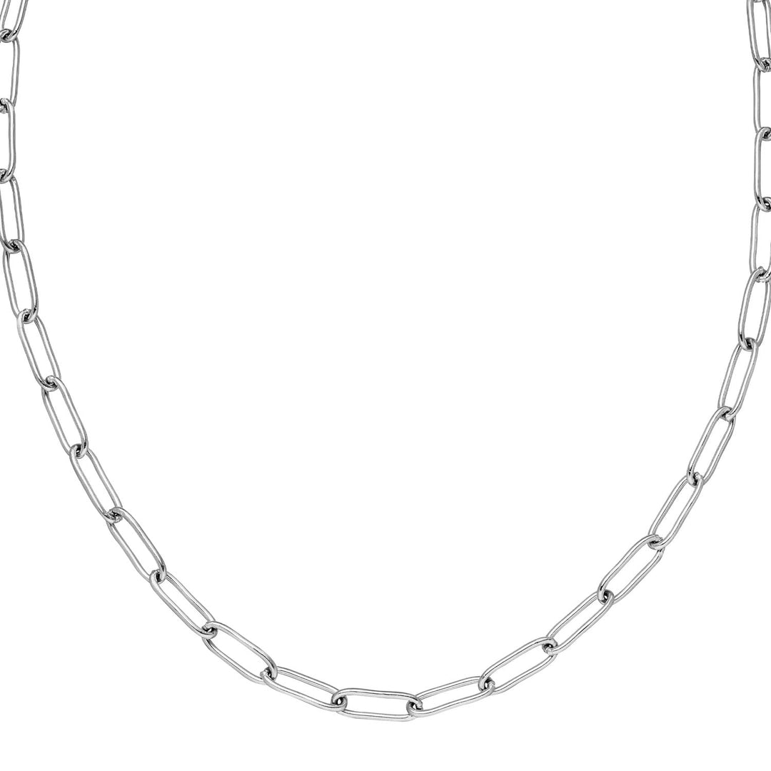 Edelstahl Kette Silber Paperclip wasserfest