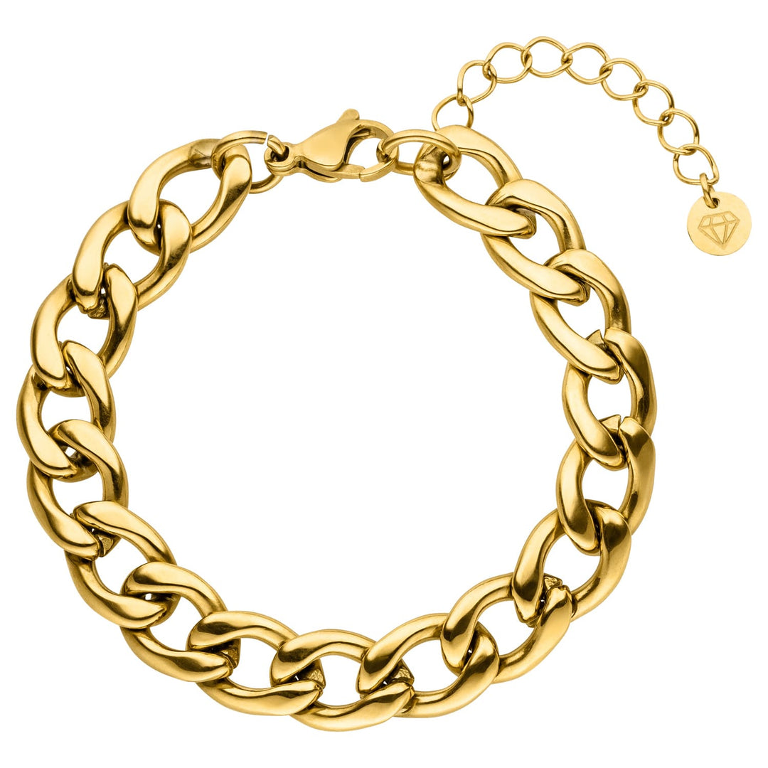 Breites Armband Damen 18K vergoldet Schlicht wasserfest Chunky